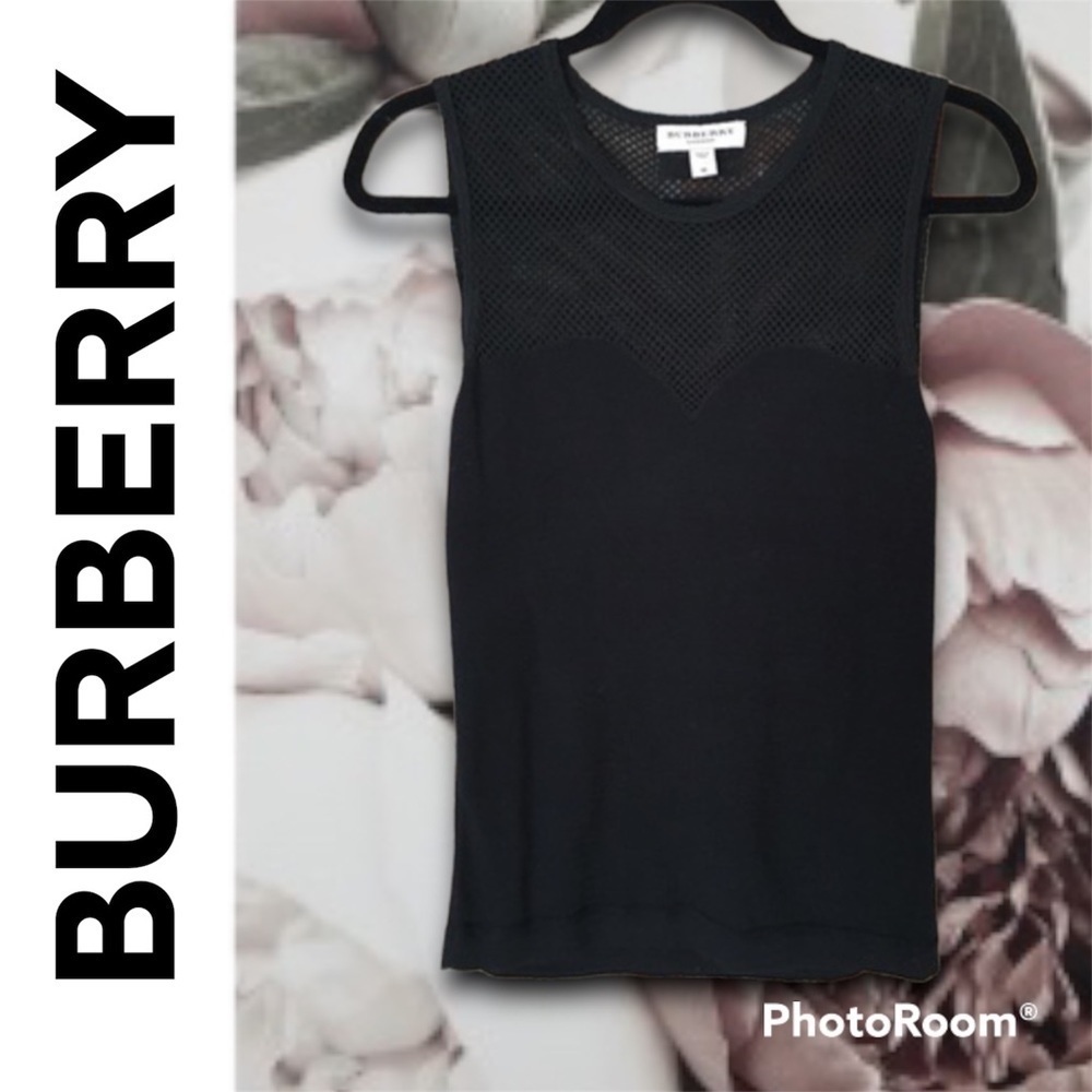NEW BURBERRY Knit Tank with Sheer Sweetheart Neckline​​​
